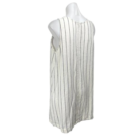 Vince Camuto White Linen Striped Sleeveless Cami Camisole Mini Tank Dress Sz XL - Picture 2 of 5